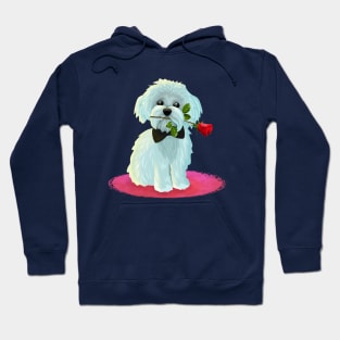 Maltese with Rose Hoodie